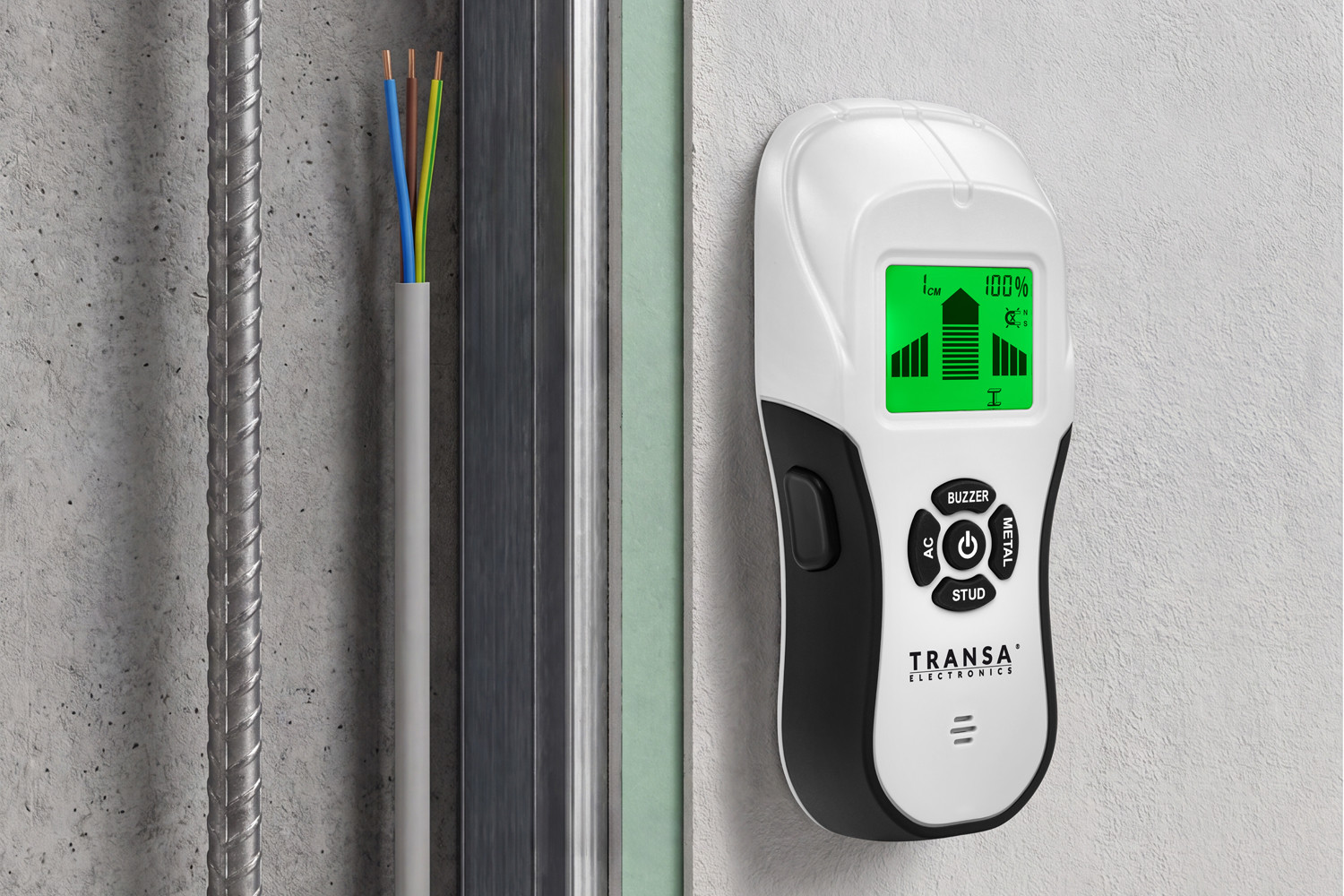 Tryby STUD METAL i AC w wykrywaczu MeasureMe Scan 3w1 Transa Electronics